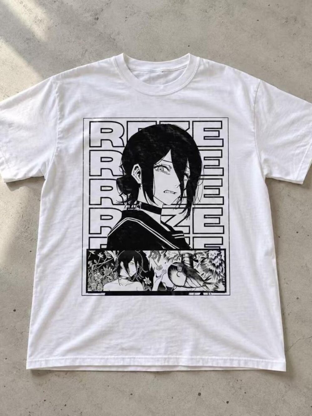Gildan White Chainsaw Man Reze Anime Graphic T-Shirt